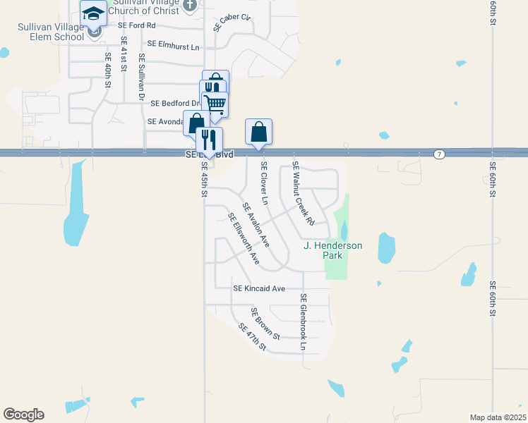 map of restaurants, bars, coffee shops, grocery stores, and more near 1329 Southeast Clover Lane in Lawton