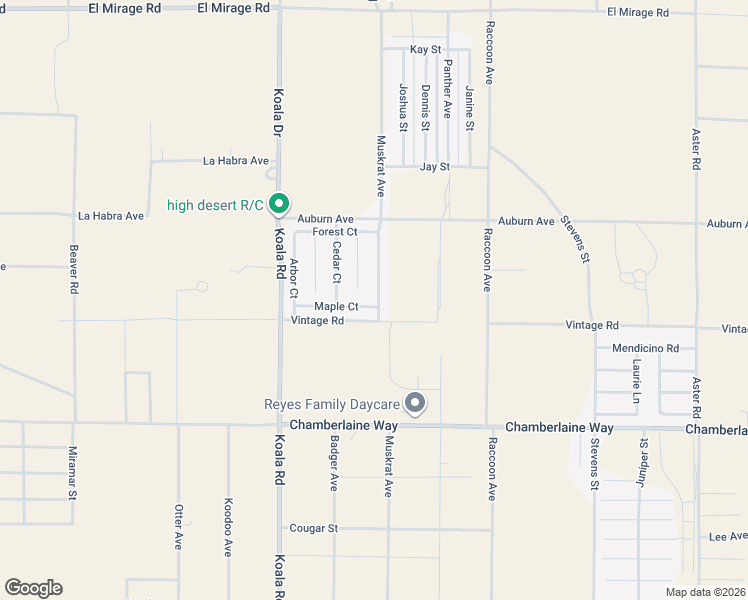 map of restaurants, bars, coffee shops, grocery stores, and more near 9878 Maple Court in Adelanto