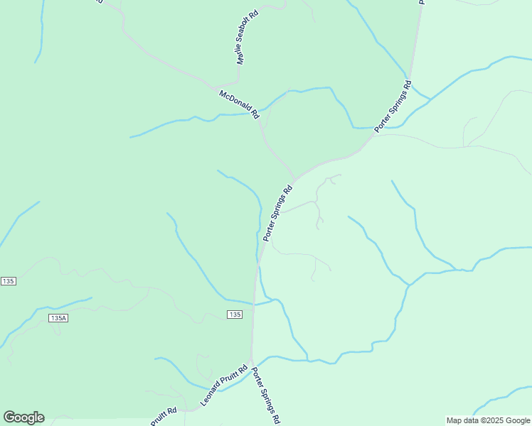 map of restaurants, bars, coffee shops, grocery stores, and more near 2307 Porter Springs Road in Dahlonega