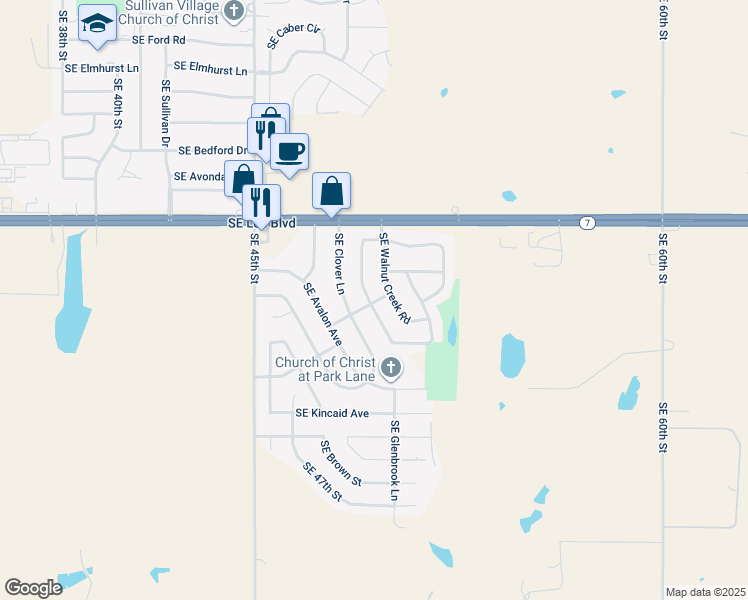 map of restaurants, bars, coffee shops, grocery stores, and more near 1618 Southeast Hillcrest Avenue in Lawton