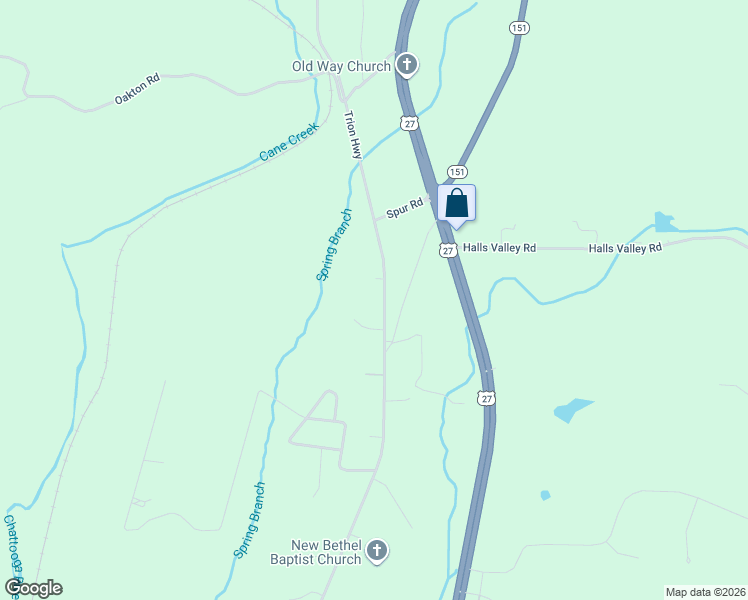 map of restaurants, bars, coffee shops, grocery stores, and more near 8106 Trion Highway in Trion