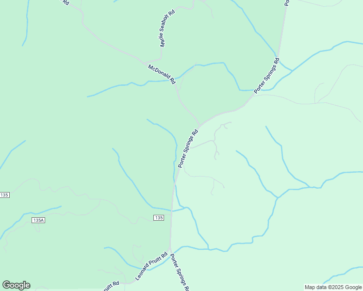map of restaurants, bars, coffee shops, grocery stores, and more near 2307 Porter Springs Road in Dahlonega