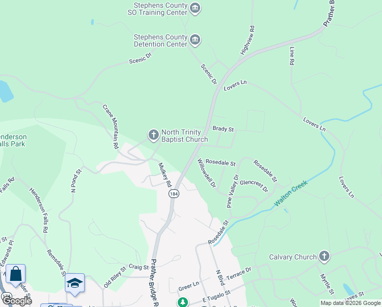 map of restaurants, bars, coffee shops, grocery stores, and more near 811 Prather Bridge Road in Toccoa