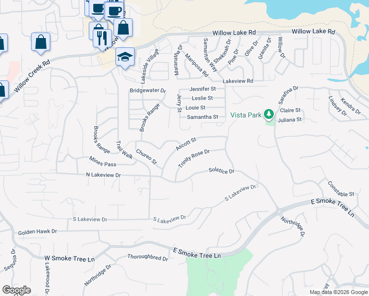 map of restaurants, bars, coffee shops, grocery stores, and more near 1727 Ascott Street in Prescott