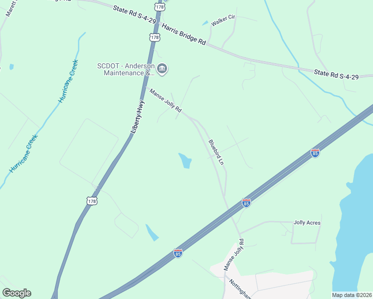 map of restaurants, bars, coffee shops, grocery stores, and more near 1633 Manse Jolly Road in Anderson