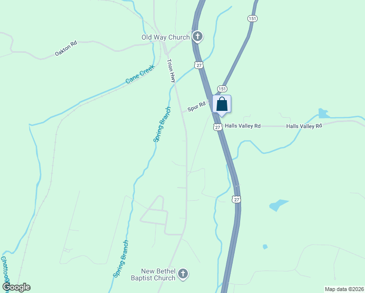 map of restaurants, bars, coffee shops, grocery stores, and more near 8106 Trion Highway in Trion