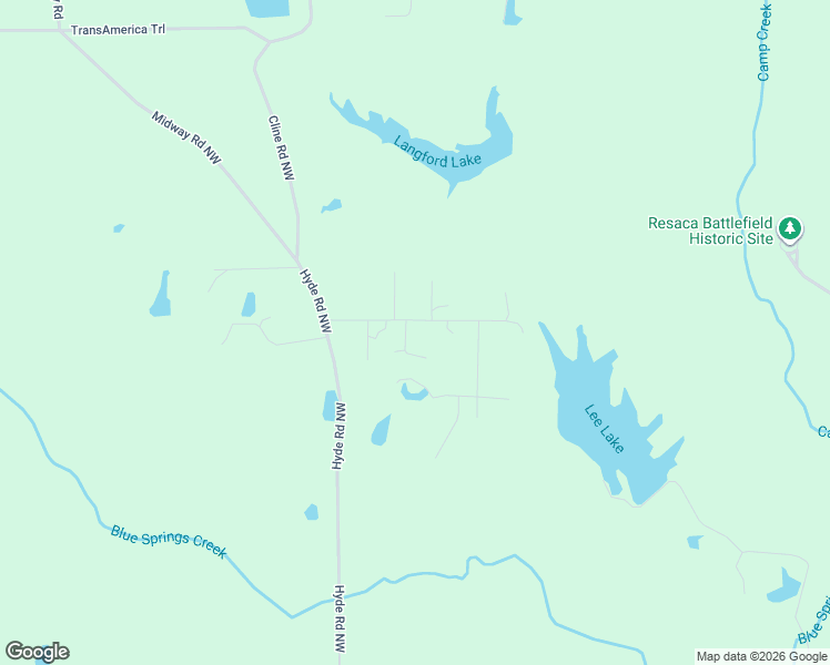 map of restaurants, bars, coffee shops, grocery stores, and more near 195 Daisy Street in Calhoun