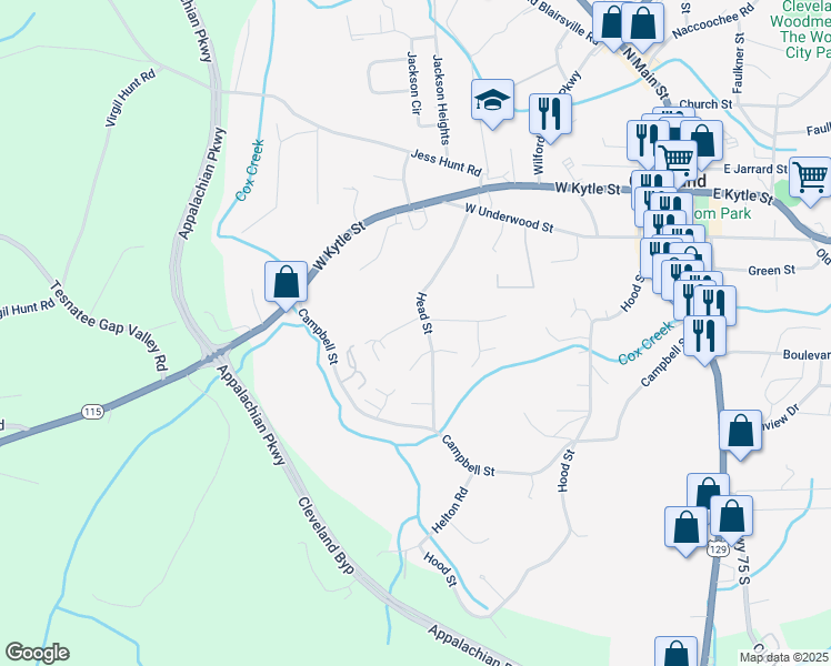 map of restaurants, bars, coffee shops, grocery stores, and more near 35 Cardinal Court in Cleveland