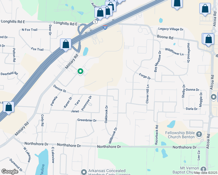 map of restaurants, bars, coffee shops, grocery stores, and more near 3112 Briarstone Drive in Benton