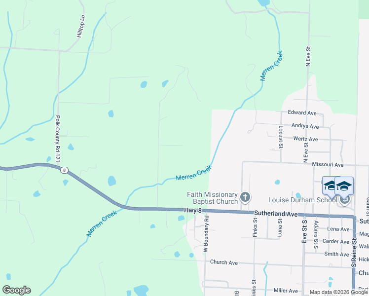 map of restaurants, bars, coffee shops, grocery stores, and more near 164 Polk Road 721 in Mena
