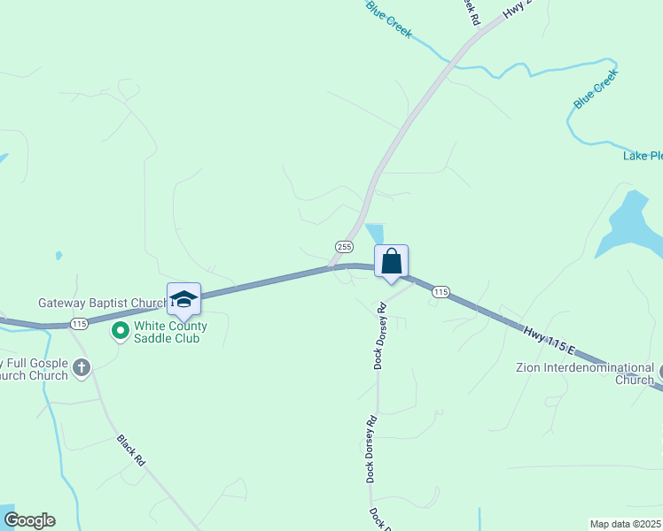 map of restaurants, bars, coffee shops, grocery stores, and more near 425 Highway 255 South in Cleveland