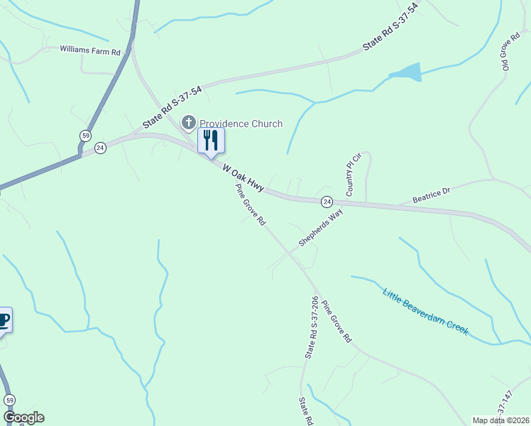 map of restaurants, bars, coffee shops, grocery stores, and more near 805 Pine Grove Road in Seneca