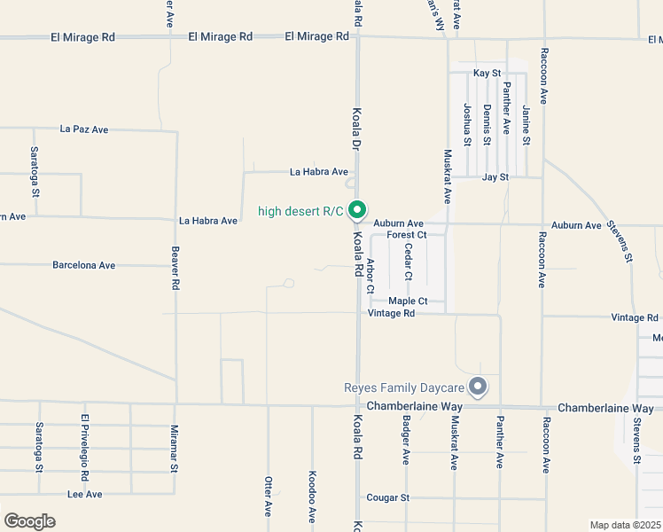 map of restaurants, bars, coffee shops, grocery stores, and more near 9690 Barcelona Avenue in Adelanto