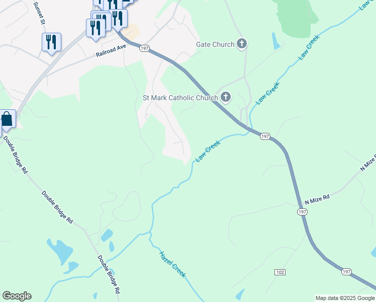 map of restaurants, bars, coffee shops, grocery stores, and more near 253 Windrose Meadow Lane in Clarkesville