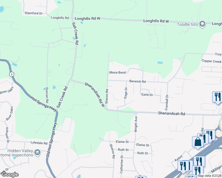 map of restaurants, bars, coffee shops, grocery stores, and more near 3012 Sharon in Benton