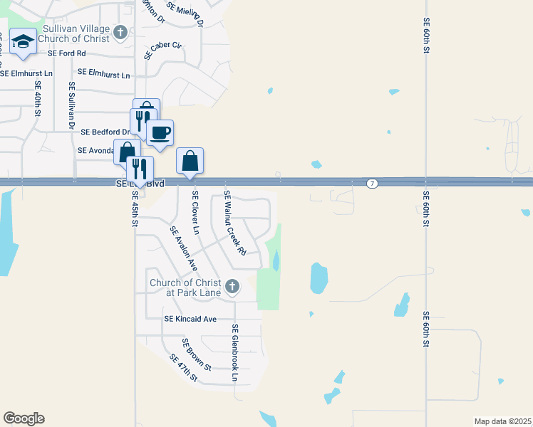 map of restaurants, bars, coffee shops, grocery stores, and more near 5030 Southeast Redbud Place in Lawton