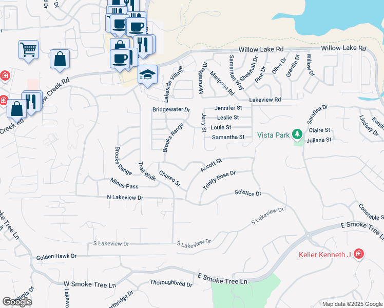map of restaurants, bars, coffee shops, grocery stores, and more near 2987 Portside Drive in Prescott
