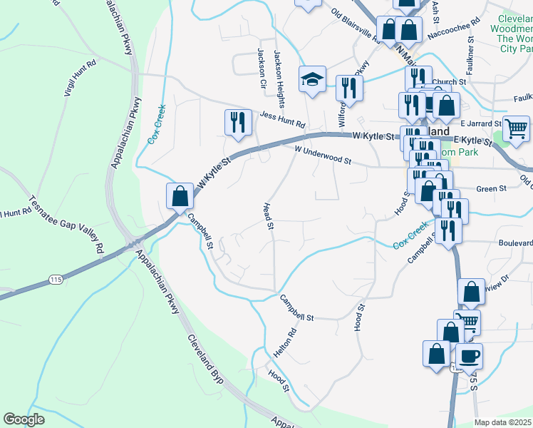 map of restaurants, bars, coffee shops, grocery stores, and more near 226 Head Street in Cleveland