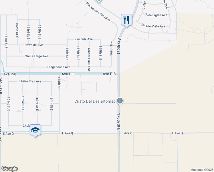 map of restaurants, bars, coffee shops, grocery stores, and more near 39143 169th Street East in Palmdale
