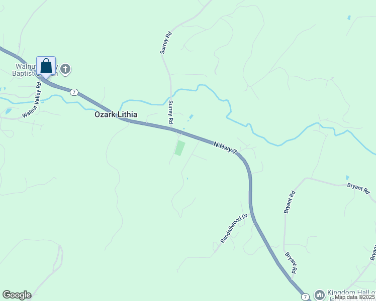 map of restaurants, bars, coffee shops, grocery stores, and more near 128 Schwinn Hill Road in Hot Springs