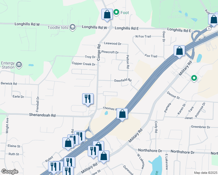 map of restaurants, bars, coffee shops, grocery stores, and more near 3201 Fawn Drive in Benton