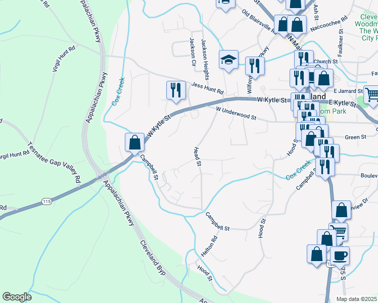 map of restaurants, bars, coffee shops, grocery stores, and more near 226 Head Street in Cleveland