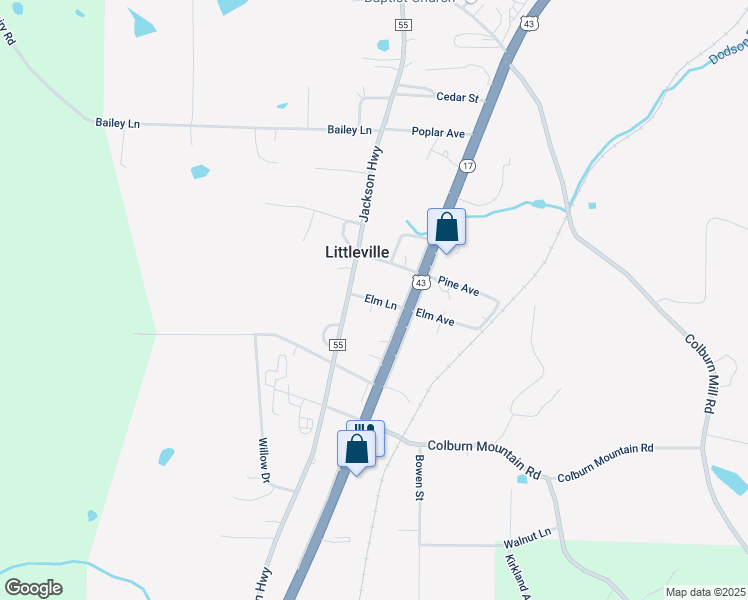 map of restaurants, bars, coffee shops, grocery stores, and more near 1654 Elm Lane in Russellville