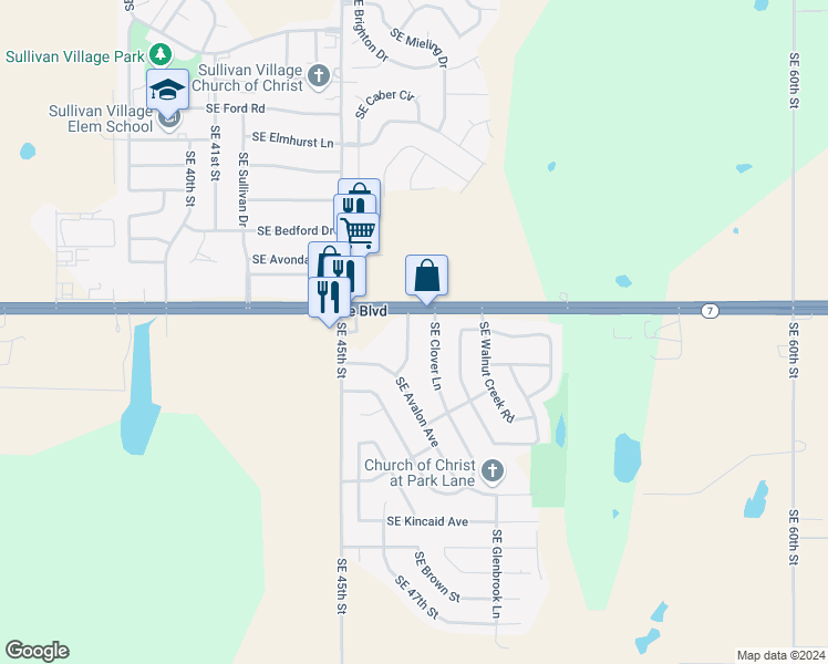 map of restaurants, bars, coffee shops, grocery stores, and more near 1306 Southeast Barclay Road in Lawton