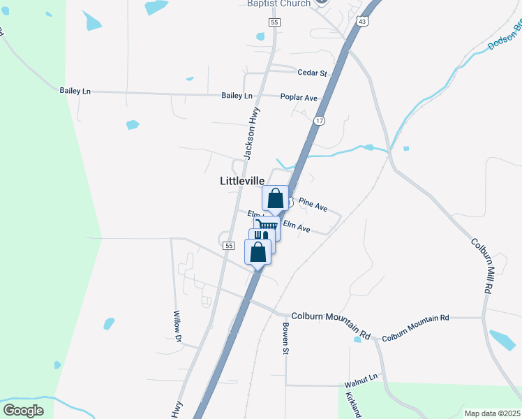 map of restaurants, bars, coffee shops, grocery stores, and more near 1654-1798 Elm Lane in Russellville