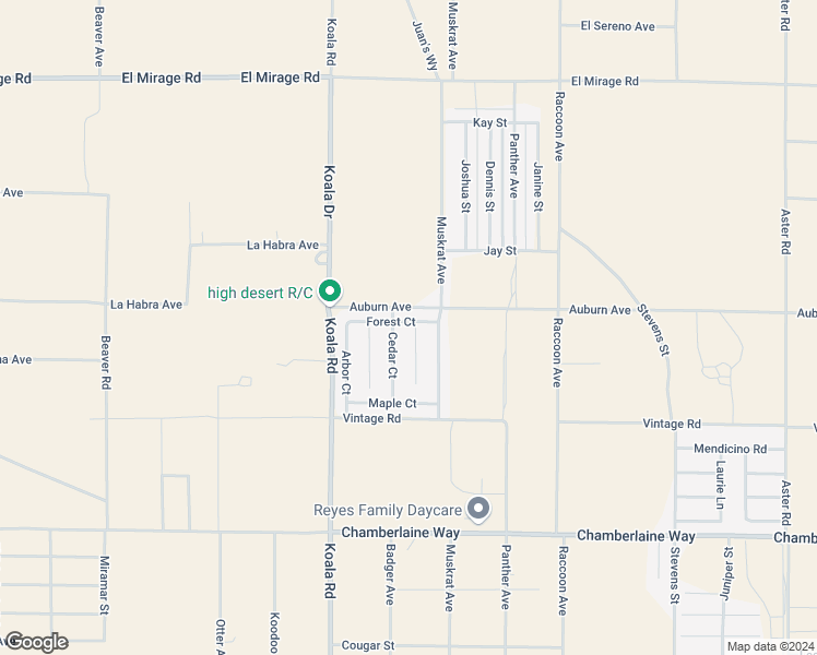 map of restaurants, bars, coffee shops, grocery stores, and more near 18870 Dogwood Court in Adelanto