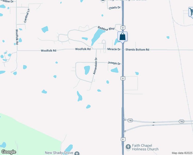 map of restaurants, bars, coffee shops, grocery stores, and more near 115 Annandale Drive in Senatobia