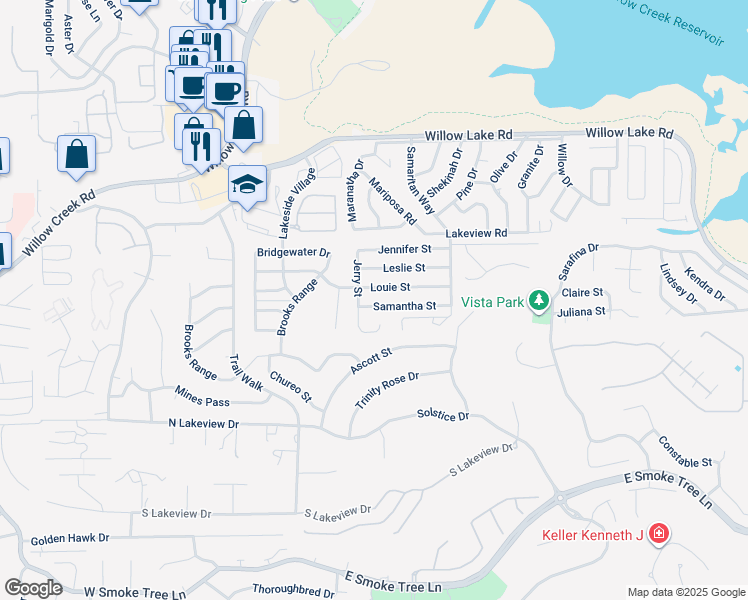 map of restaurants, bars, coffee shops, grocery stores, and more near 1123 Louie Street in Prescott