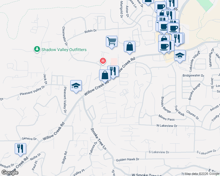 map of restaurants, bars, coffee shops, grocery stores, and more near 3130 Amherst Drive in Prescott