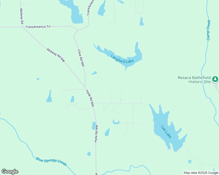 map of restaurants, bars, coffee shops, grocery stores, and more near 164 Daisy Street in Resaca