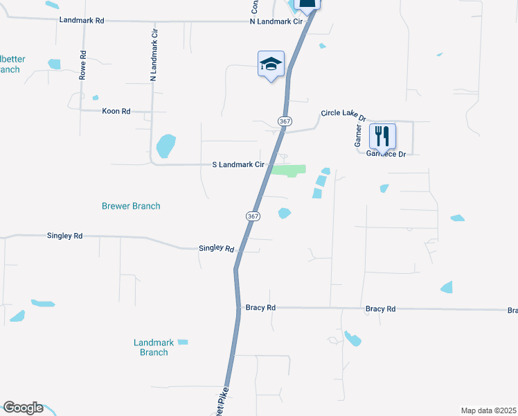 map of restaurants, bars, coffee shops, grocery stores, and more near 17502 Arch Street Pike in Little Rock