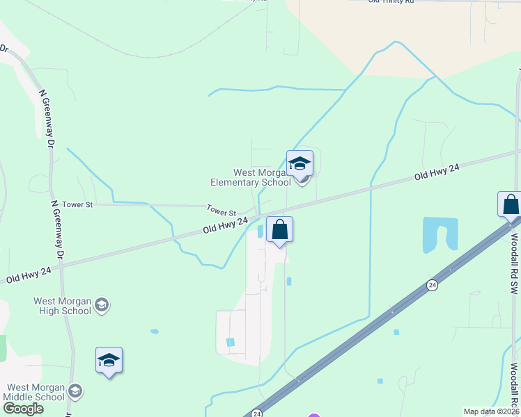 map of restaurants, bars, coffee shops, grocery stores, and more near 11 Tower Street in Trinity