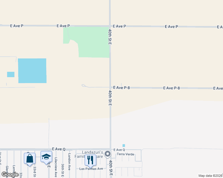 map of restaurants, bars, coffee shops, grocery stores, and more near 0 East Avenue P 8 in Palmdale