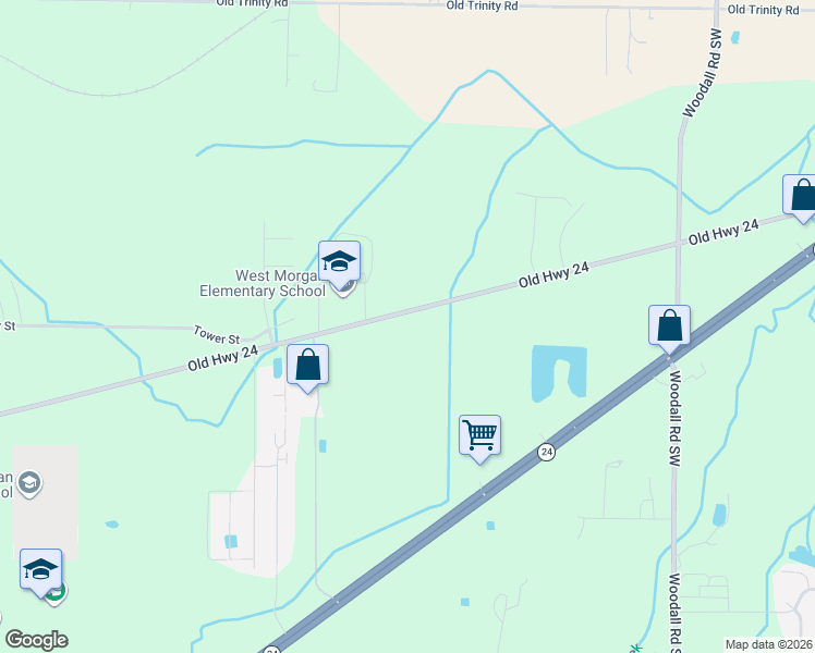 map of restaurants, bars, coffee shops, grocery stores, and more near 443 Moulton Street in Trinity
