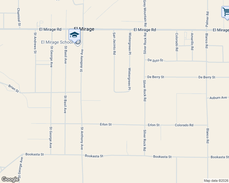 map of restaurants, bars, coffee shops, grocery stores, and more near 19200 Wintergreen Place in Adelanto