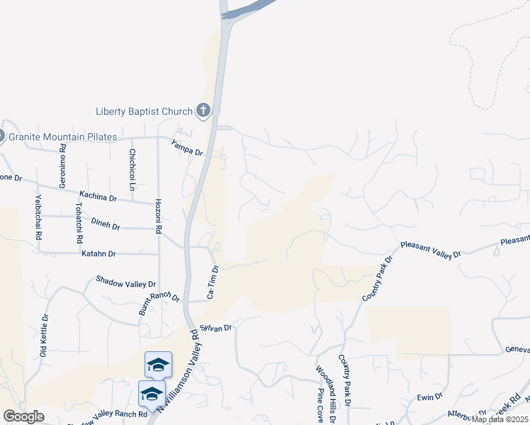 map of restaurants, bars, coffee shops, grocery stores, and more near 2942 Southpark in Prescott
