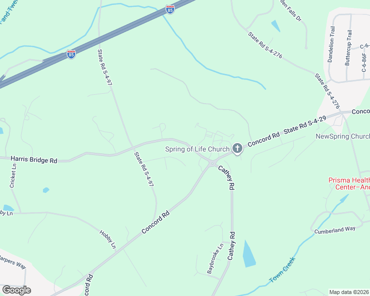 map of restaurants, bars, coffee shops, grocery stores, and more near 117 Lyndhurst Drive in Anderson