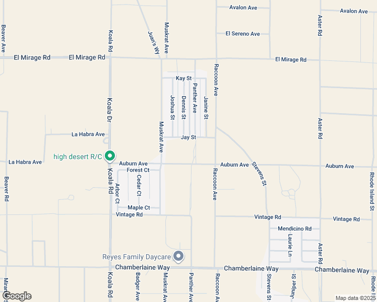 map of restaurants, bars, coffee shops, grocery stores, and more near Auburn Avenue in Adelanto