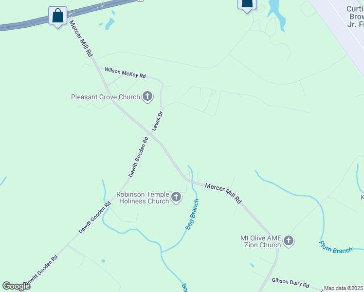 map of restaurants, bars, coffee shops, grocery stores, and more near 2535 Mercer Mill Brown Marsh Road in Elizabethtown