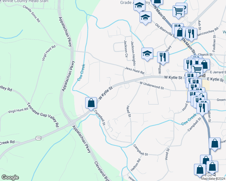 map of restaurants, bars, coffee shops, grocery stores, and more near 657 West Kytle Street in Cleveland