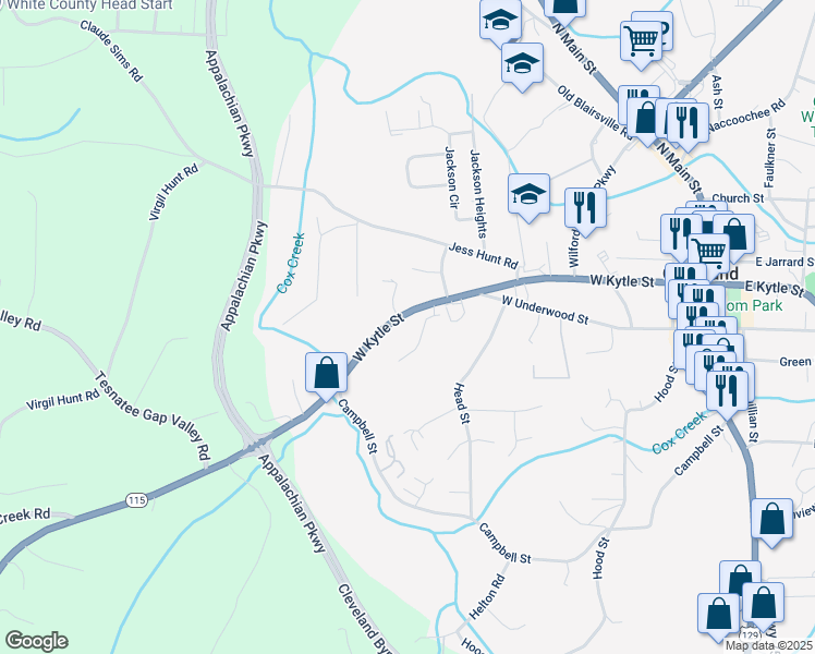 map of restaurants, bars, coffee shops, grocery stores, and more near 657 West Kytle Street in Cleveland