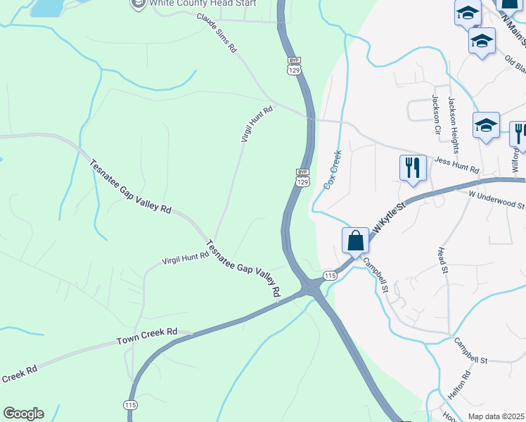map of restaurants, bars, coffee shops, grocery stores, and more near 211 Frances Drive in Cleveland
