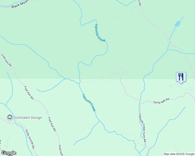 map of restaurants, bars, coffee shops, grocery stores, and more near 93 Rolling Ridge Road in Dahlonega