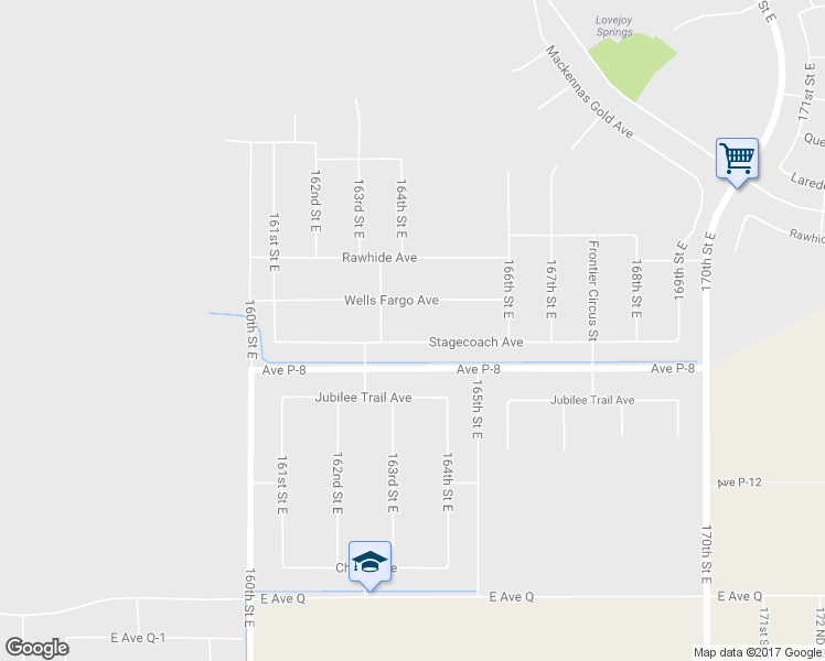 map of restaurants, bars, coffee shops, grocery stores, and more near 16435 Stagecoach Avenue in Lake Los Angeles