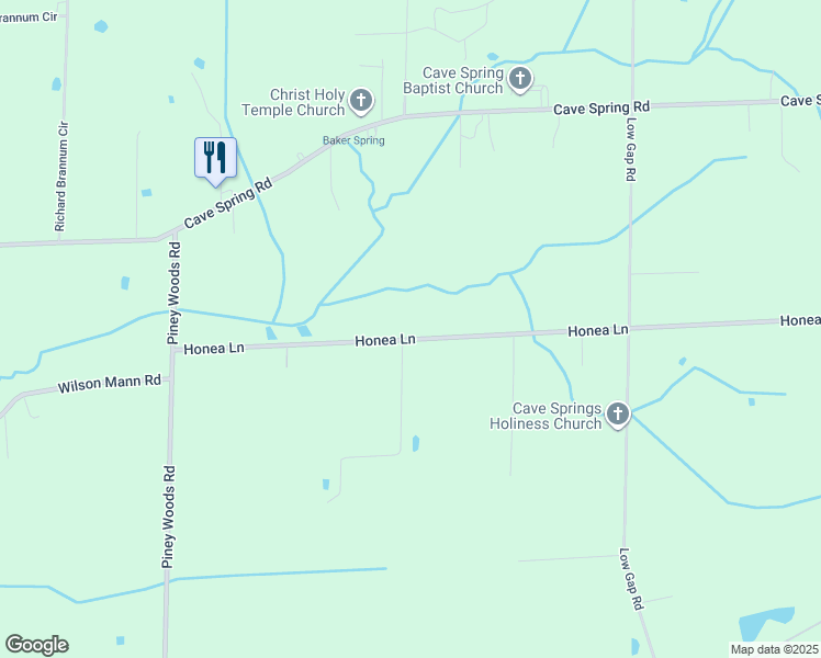 map of restaurants, bars, coffee shops, grocery stores, and more near 325 Honea Ln in Owens Cross Roads
