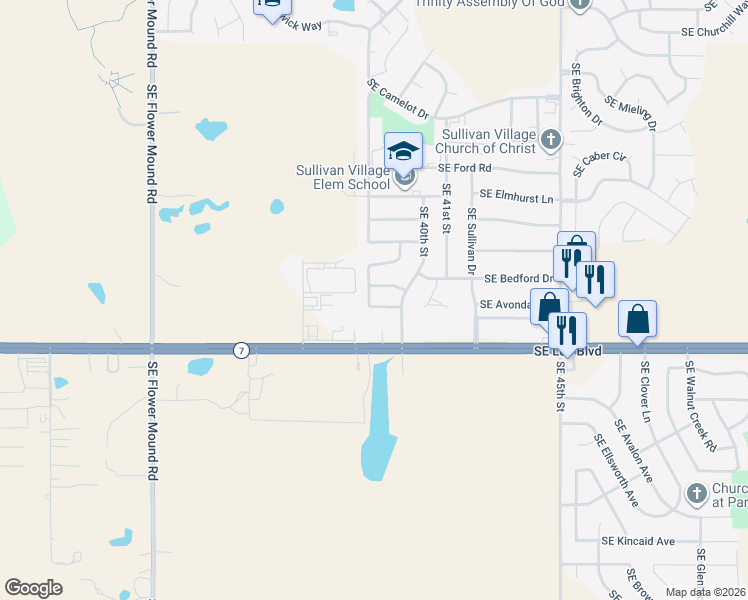map of restaurants, bars, coffee shops, grocery stores, and more near 1106 Southeast Alta Lane in Lawton